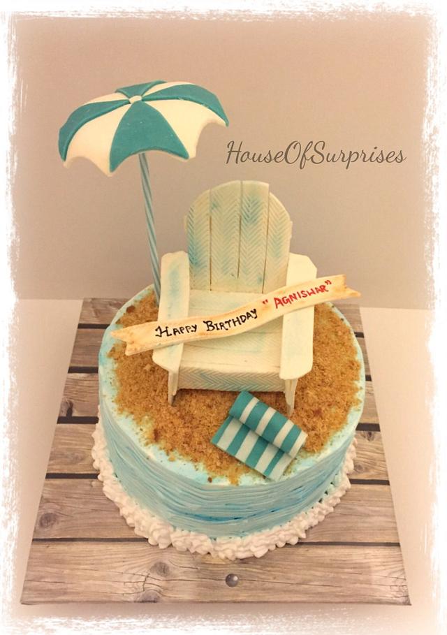 Beach birthday party - Decorated Cake by Shikha - CakesDecor