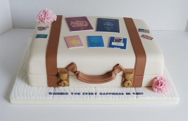Bon voyage cake - For all your cake decorating supplies, please visit  craftcompany.co.uk | Bon voyage cake, Party cakes, Farewell cake