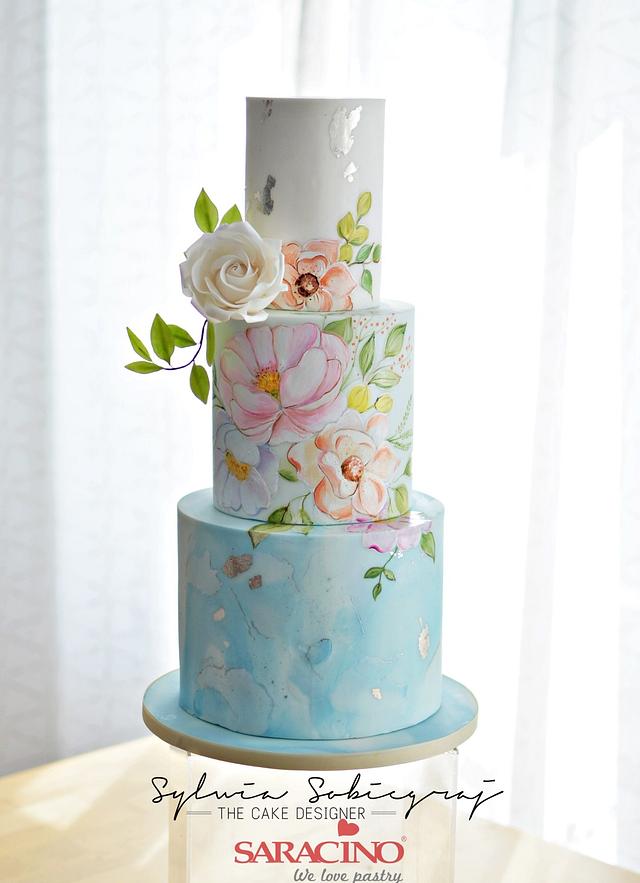 Painted wedding cakes are inherently special and we think this  25  Classic Wedding Cakes That Stand the Test of Time  POPSUGAR Food Photo 23