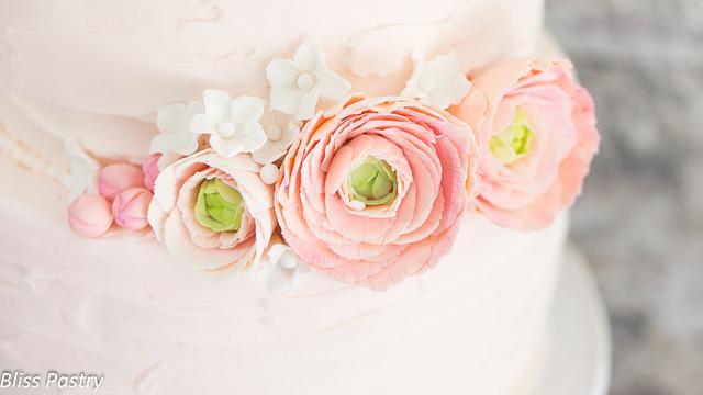 Rustic Blush Wedding Cake
