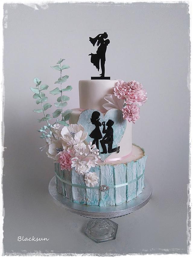 Wedding cake mint and pink