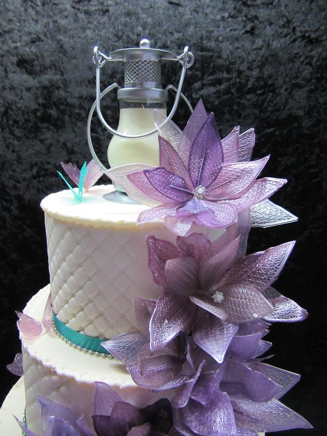 Gelatin Flowers Wedding Cake by Sugarart Cakes CakesDecor