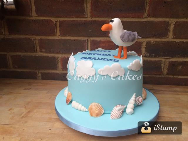 Seagull cake topper birthday cake