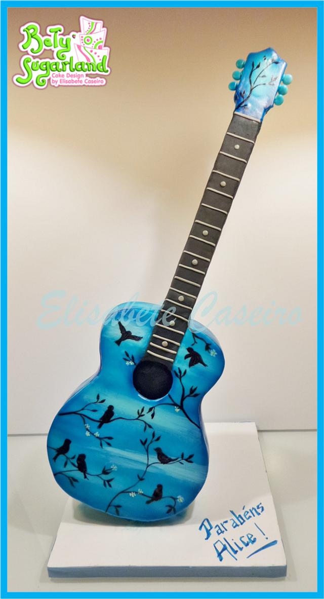 Hand painted standing guitar