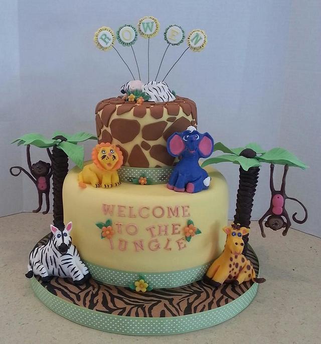 Safari Baby Shower Cake - Decorated Cake by Wendy's Cake - CakesDecor