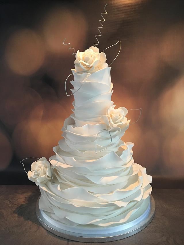 Ruffle wedding cake - Decorated Cake by Paul of Happy - CakesDecor