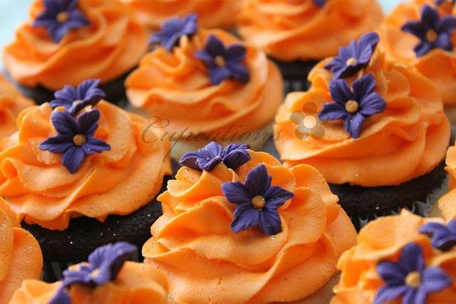 Orange and Purple Cupcakes