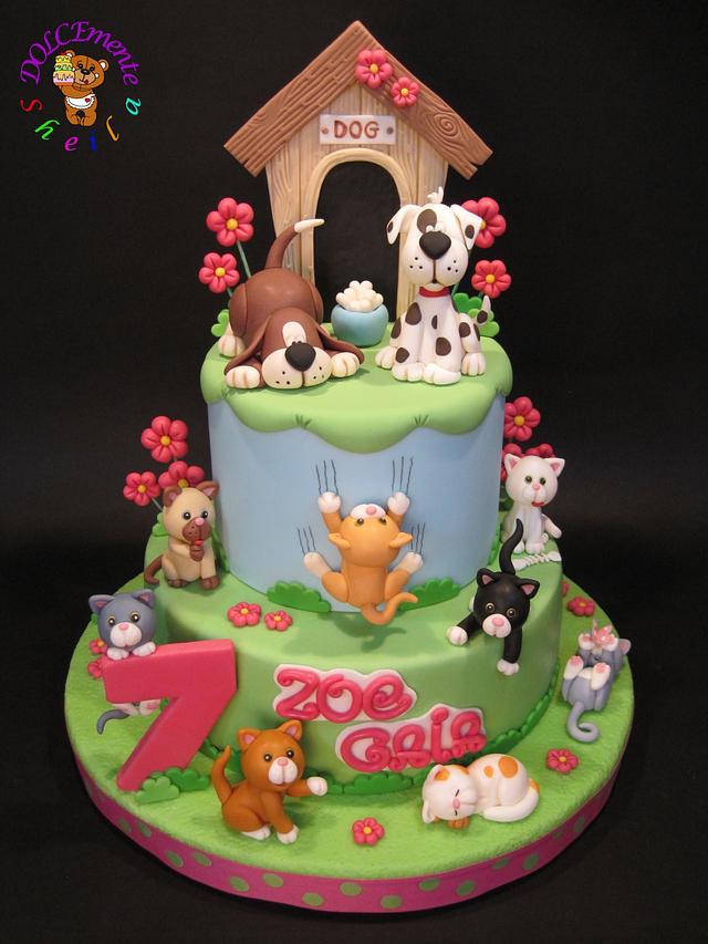 cats and dogs - Decorated Cake by Sheila Laura Gallo - CakesDecor