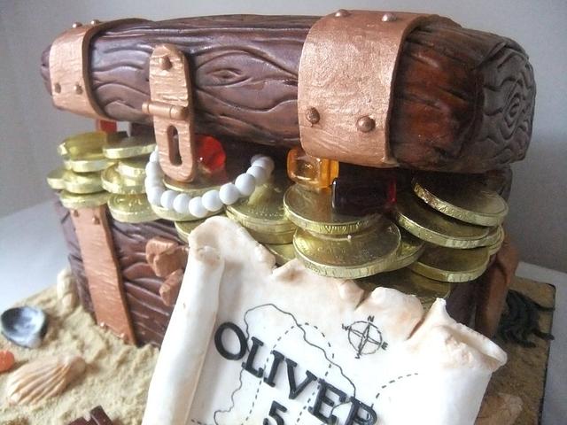 Pirate treasure chest birthday  cake