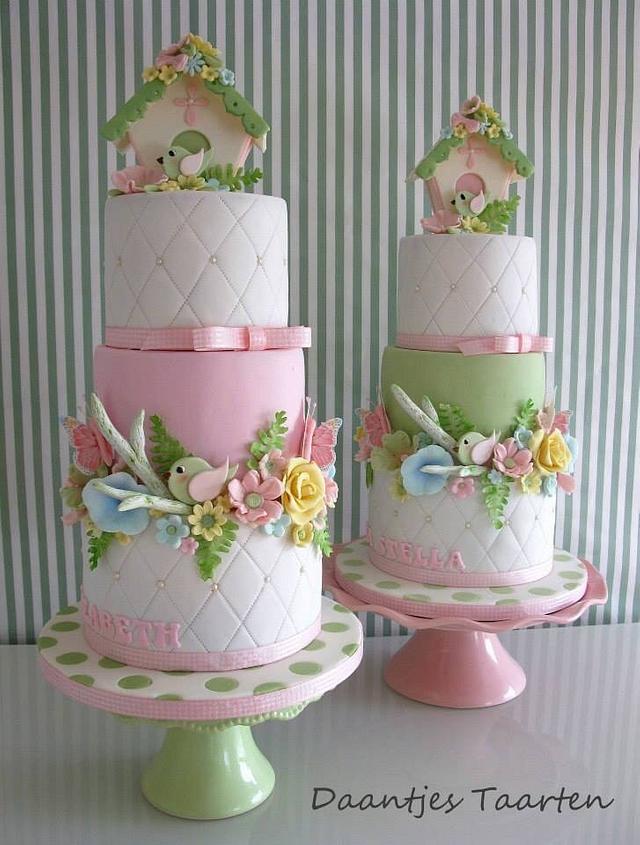 Twin christening cakes
