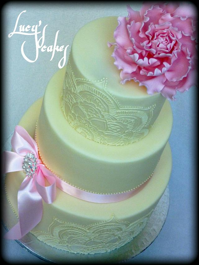 Wedding cake hand painted Royal Icing - Cake by - CakesDecor