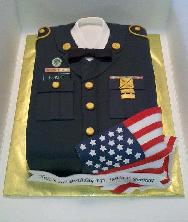 Army Uniform Cake Decorated Cake by Kimberly Cerimele CakesDecor