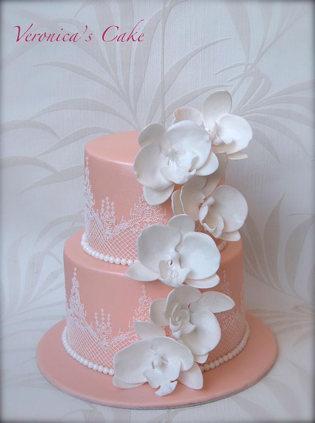 Orchid wedding cake - Decorated Cake by Veronica22 - CakesDecor