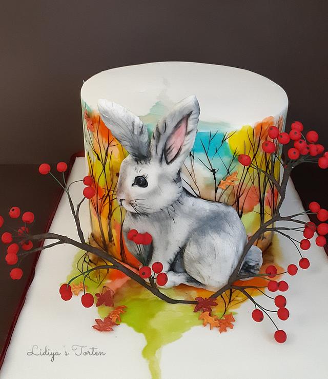 Hand painted cake (Bunny)