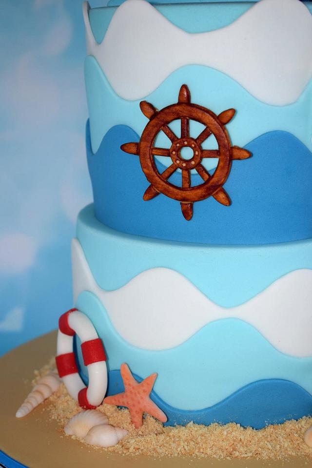 A cake for a little sailor .
