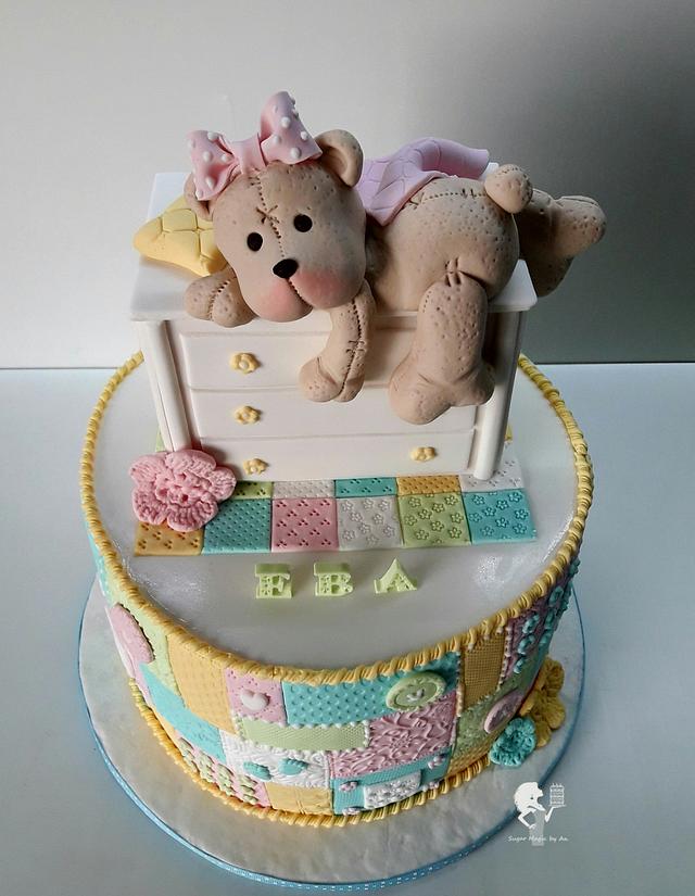 Baby Girl Patchwork cake - Cake by Antonia Lazarova - CakesDecor