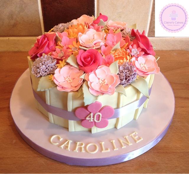 Flower Cake - Decorated Cake by Claire's Cakes (Romsey, - CakesDecor