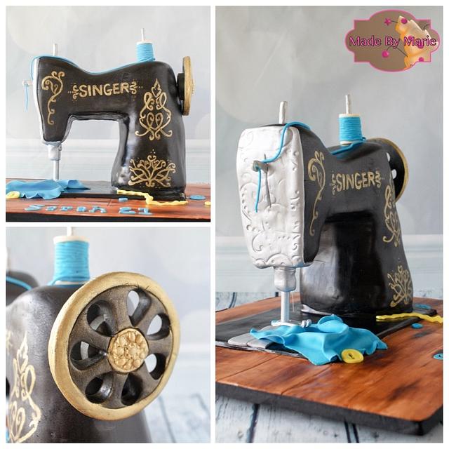 Singer Sewing Machine Decorated Cake by Maried CakesDecor