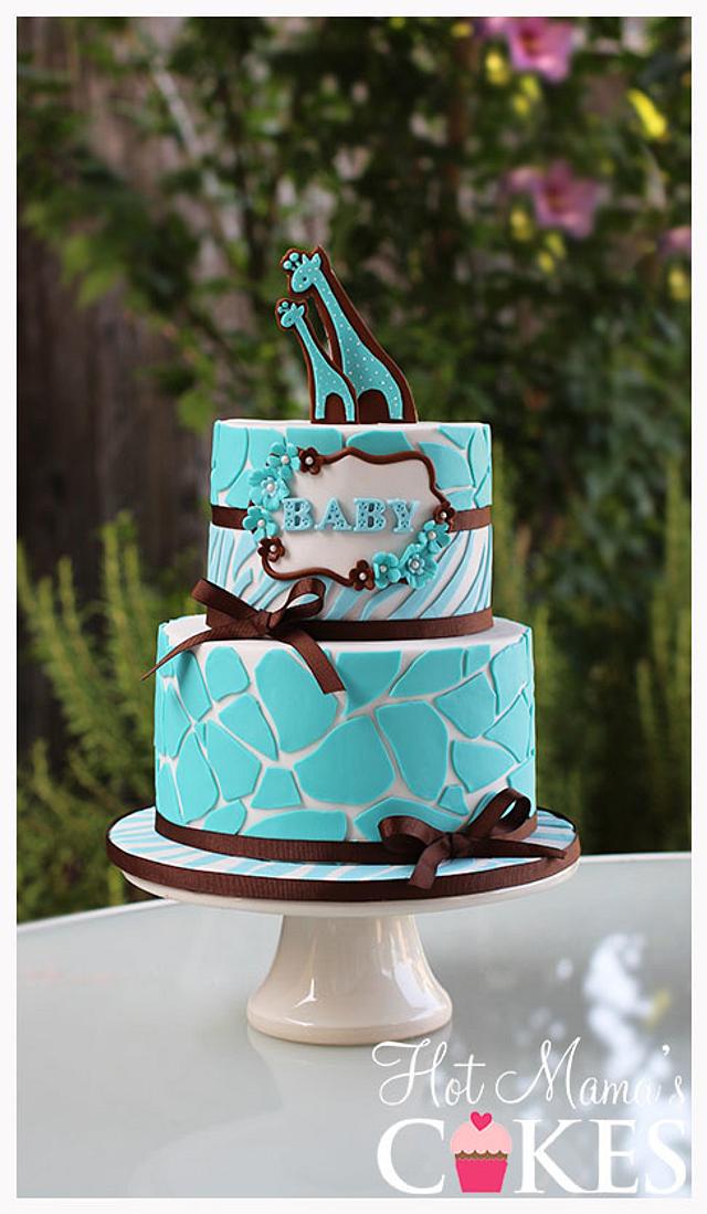 Blue Safari - Decorated Cake by Hot Mama's Cakes - CakesDecor