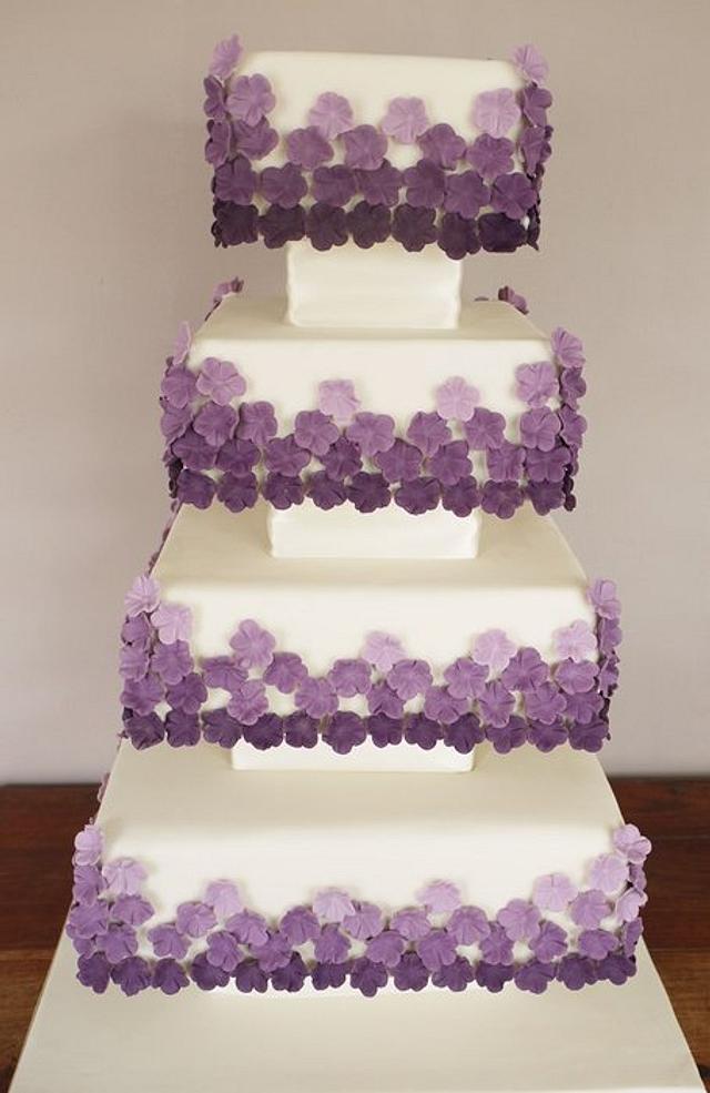 Kirsty 4 Tier Square Blocked Wedding Cake Cake By Cakesdecor