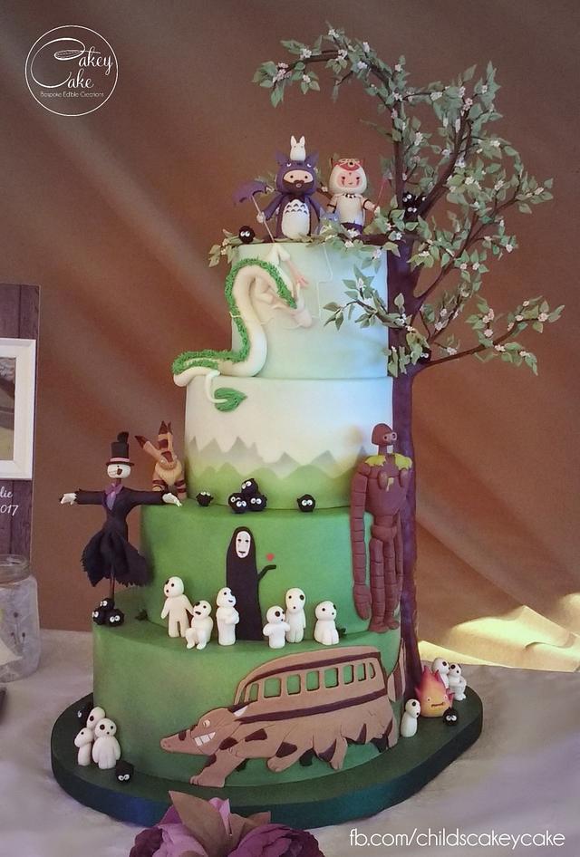 Studio Ghibli Wedding Cake - Decorated Cake by CakeyCake - CakesDecor