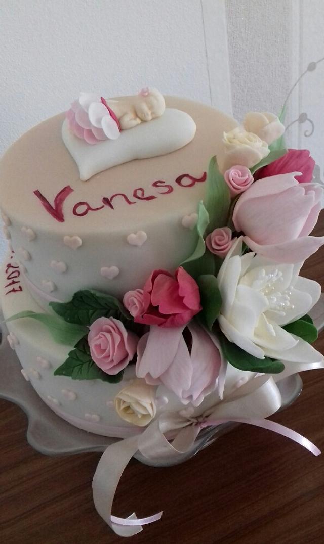 Christening cake - Decorated Cake by Ellyys - CakesDecor