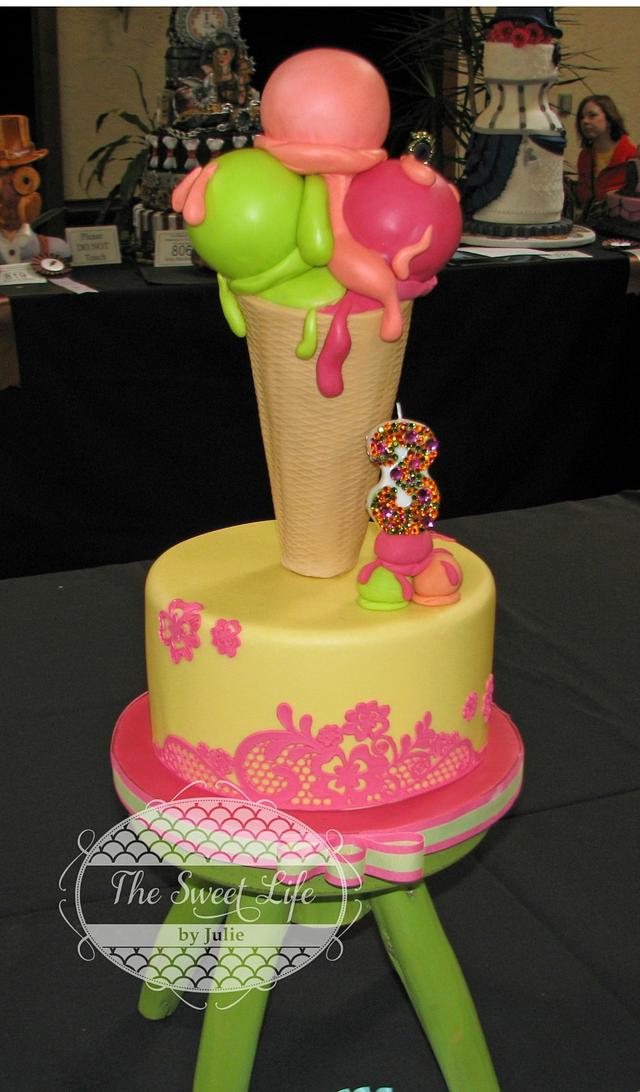 Ice Cream Cone Cake - Decorated Cake by Julie Tenlen - CakesDecor