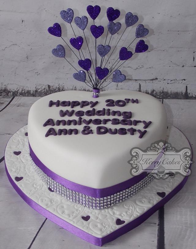 Personalised 20th Wedding Anniversary glitter cake topper - Any wordin