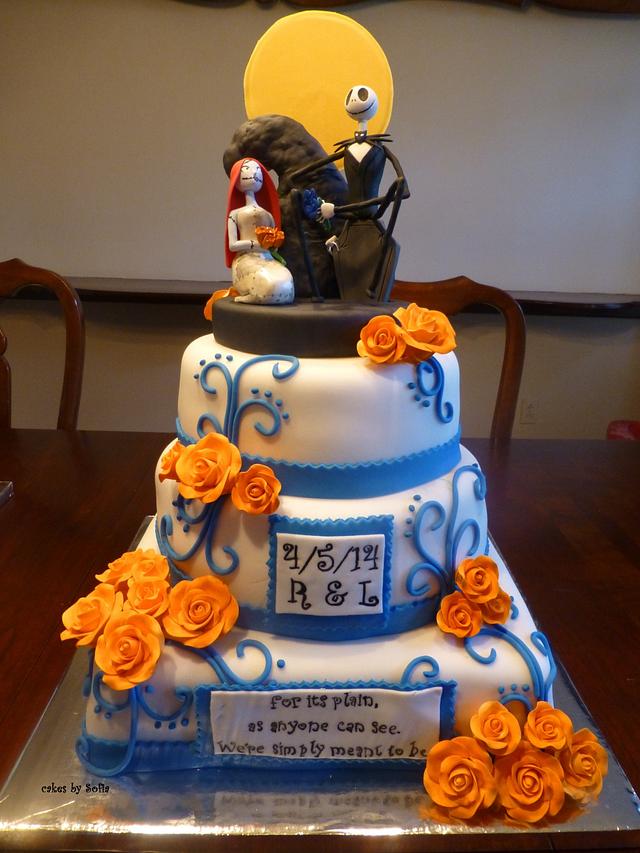 Jack and Sally Wedding Cake Cake by Sugar My World Jack and Sally Wedding Cake Cake by Sugar My World