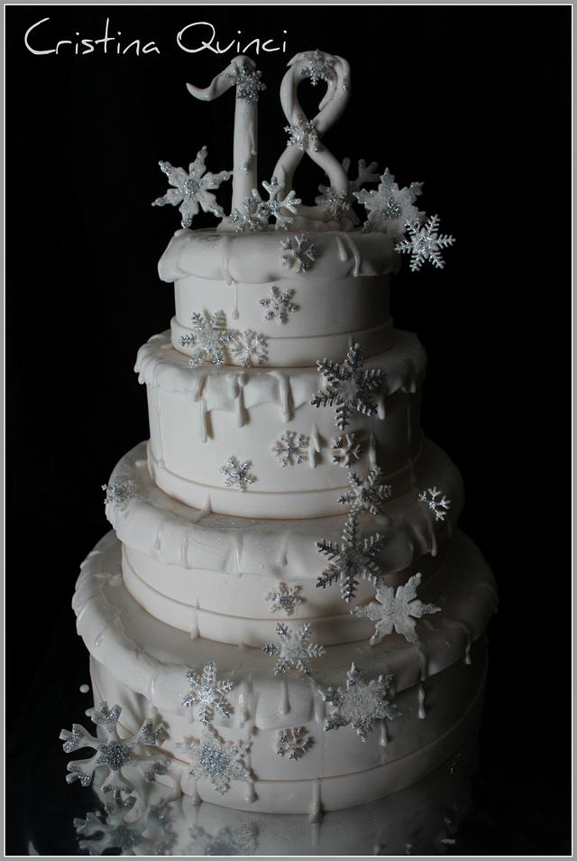 Snow cake - Decorated Cake by Cristina Quinci - CakesDecor