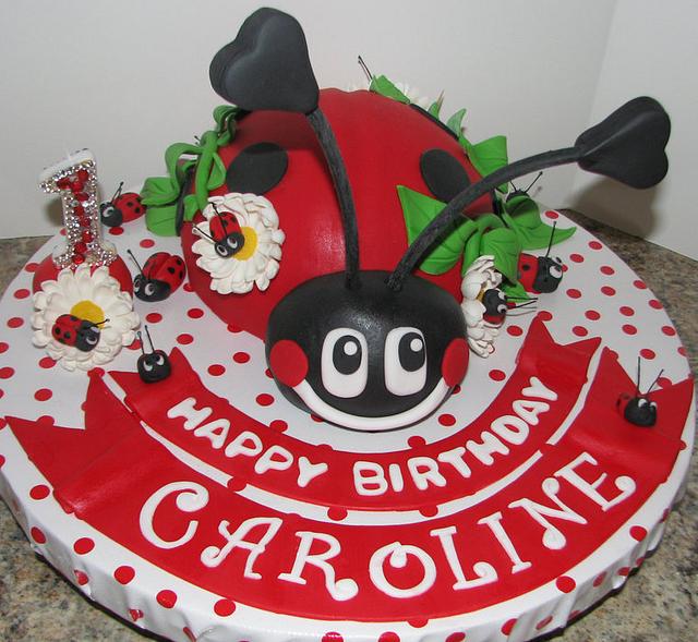 Lulu the ladybug smash cake cake by Julie Tenlen