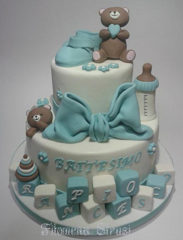 Christening Cake - Decorated Cake by Filomena - CakesDecor