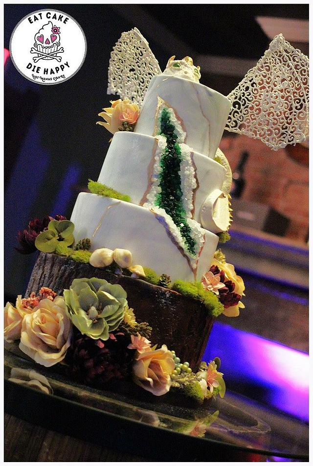 Dragon geode wedding cake 