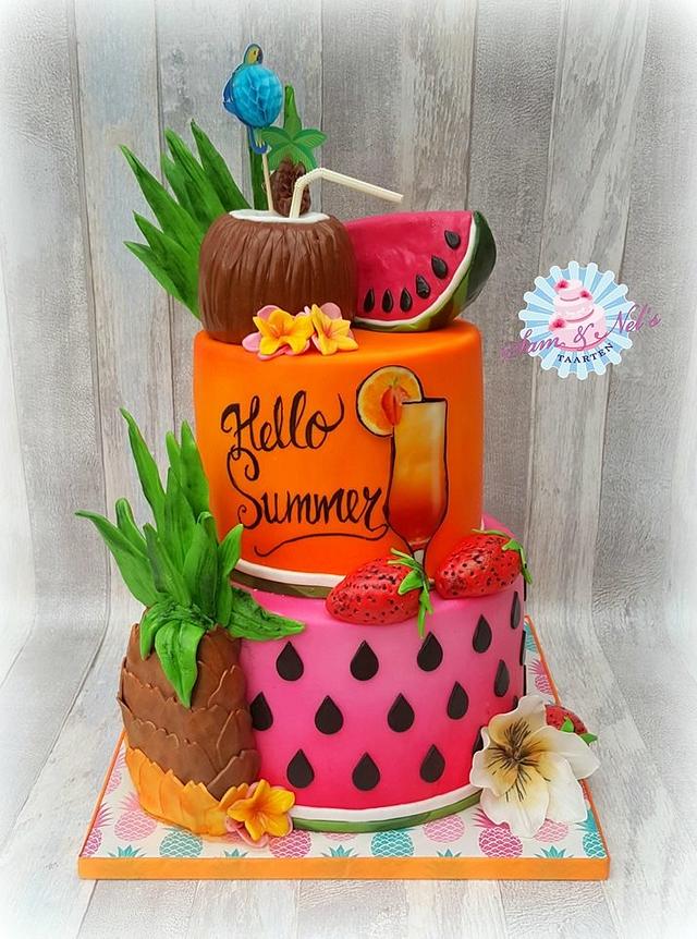 hello-summer-cake-decorated-cake-by-sam-nel-s-taarten-cakesdecor