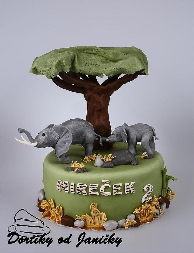 Elephant's safari cake Cake by dortikyodjanicky CakesDecor