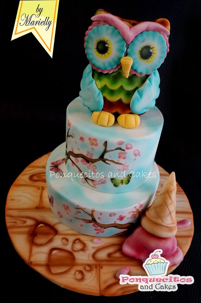Airbrush painting Cake II Decorated Cake by Marielly CakesDecor