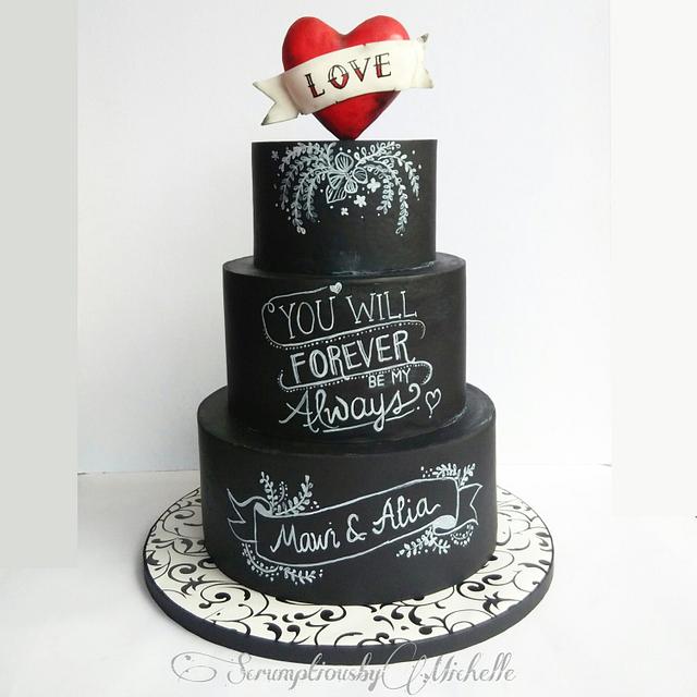 Chalkboard Groom's cake