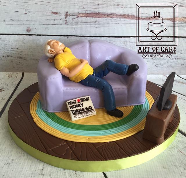 Old Man on a Couch - 60th Birthday Cake