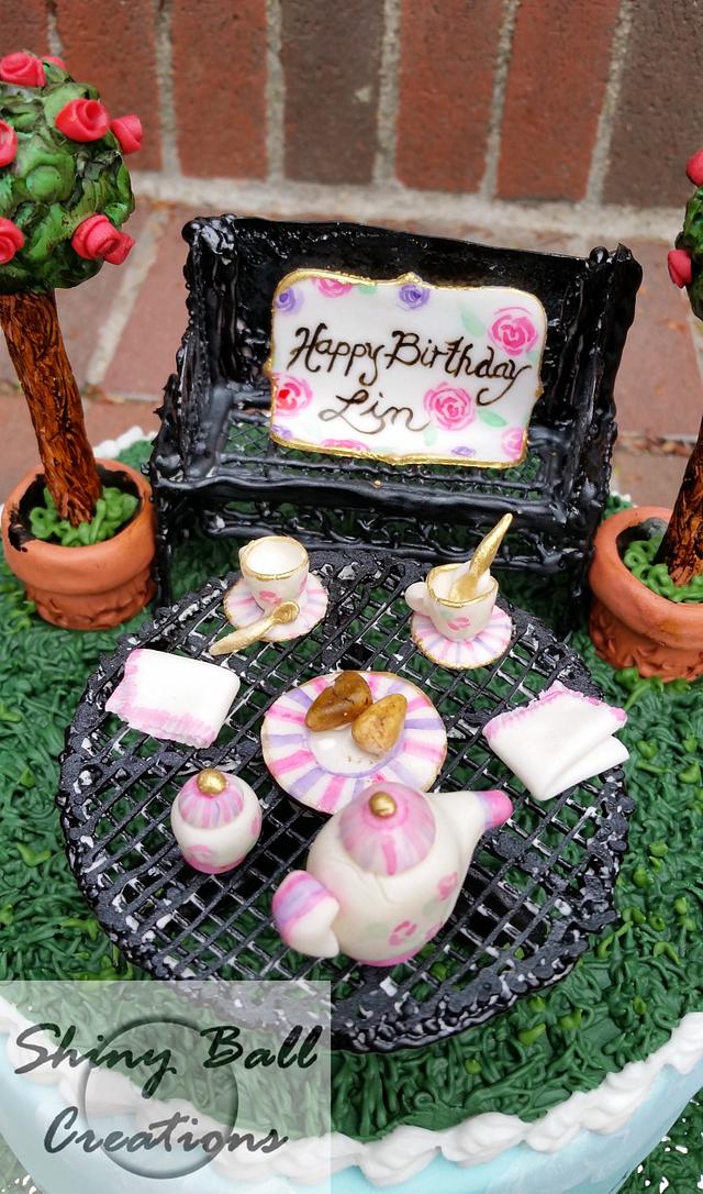 Garden Party Cake - Cake by Shiny Ball Cakes & Creations - CakesDecor