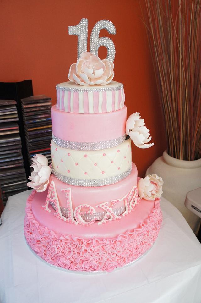 Alexia's Sweet16 - Decorated Cake by louie - CakesDecor