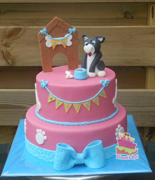 Dog cake - Decorated Cake by Liliana Vega - CakesDecor