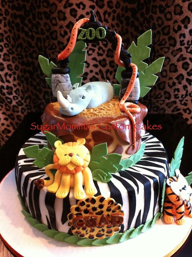 Zoo Animals Cake order online by cakesandbakesuk on DeviantArt