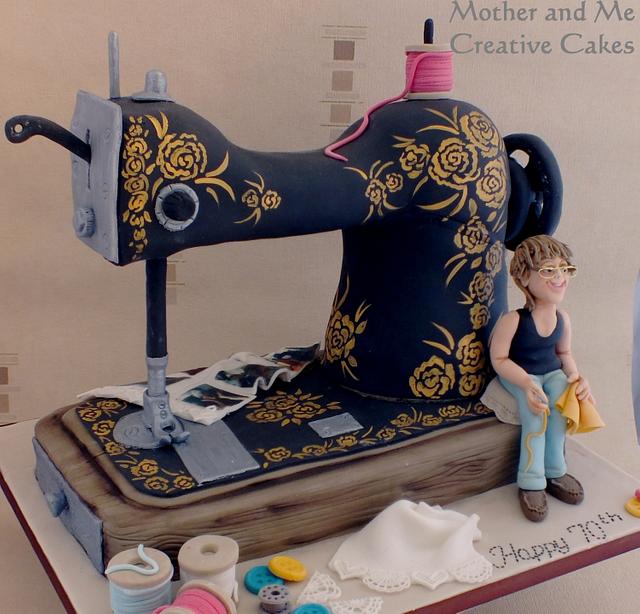 Sewing Machine Cake Decorated Cake by Mother and Me CakesDecor