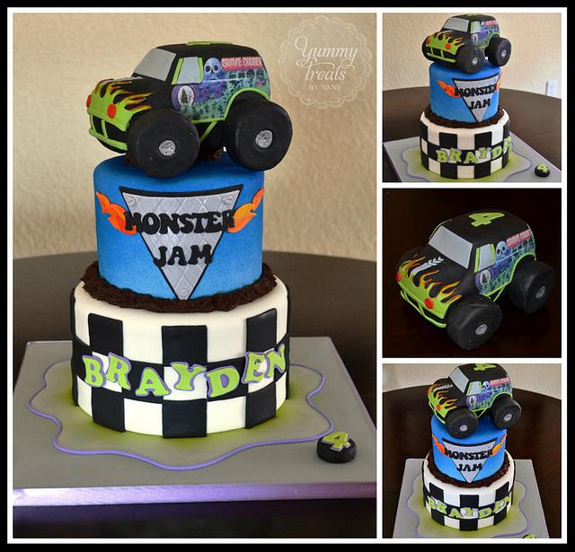 Grave Digger Cake! - Decorated Cake by YummyTreatsbyYane - CakesDecor