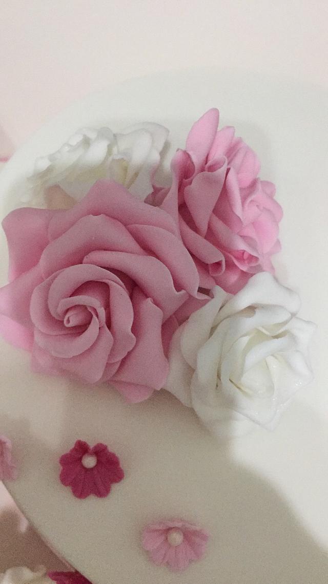 Vintage pink with roses 