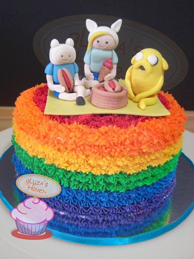 Adventure Time Rainbow Cake - Cake by Glyza Reyes - CakesDecor
