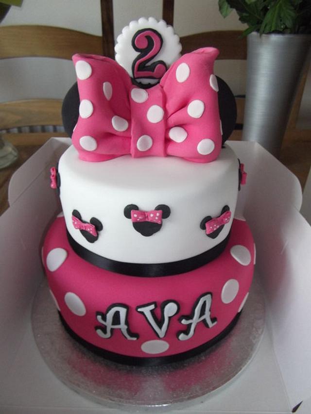 2 Tiered Minnie Mouse Decorated Cake By Claire Cakesdecor