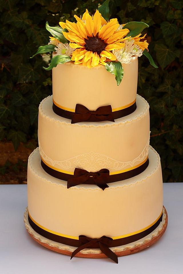 Sunflowers wedding cake Cake by laskova CakesDecor Sunflowers wedding cake Cake by laskova CakesDecor