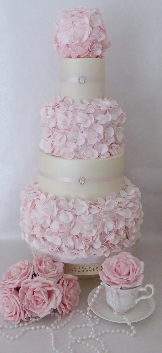 Ruffle Wedding Cake - Decorated Cake by Deborah - CakesDecor