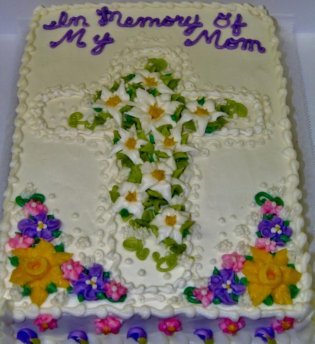 memorial cross cake butttercream - Decorated Cake by - CakesDecor